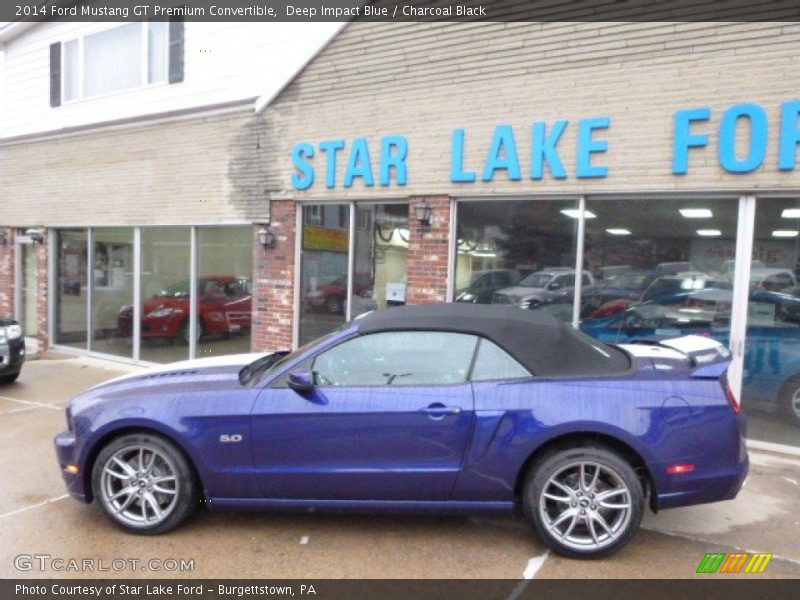 Deep Impact Blue / Charcoal Black 2014 Ford Mustang GT Premium Convertible