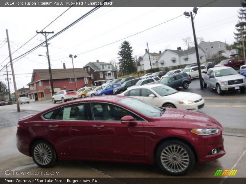 Ruby Red / Charcoal Black 2014 Ford Fusion Titanium AWD