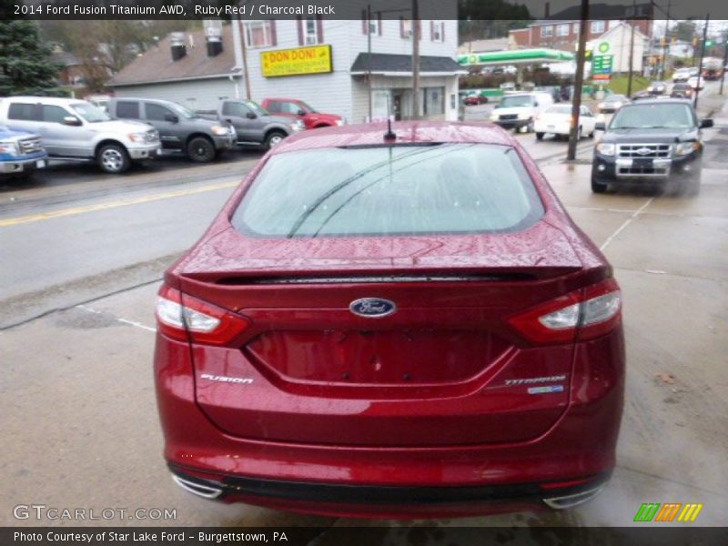 Ruby Red / Charcoal Black 2014 Ford Fusion Titanium AWD