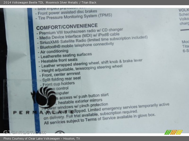 Moonrock Silver Metallic / Titan Black 2014 Volkswagen Beetle TDI
