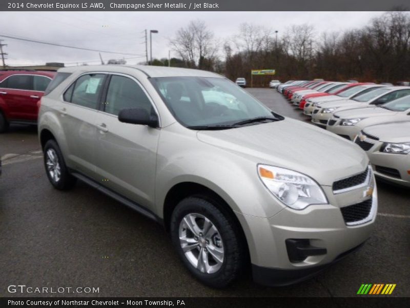 Champagne Silver Metallic / Jet Black 2014 Chevrolet Equinox LS AWD