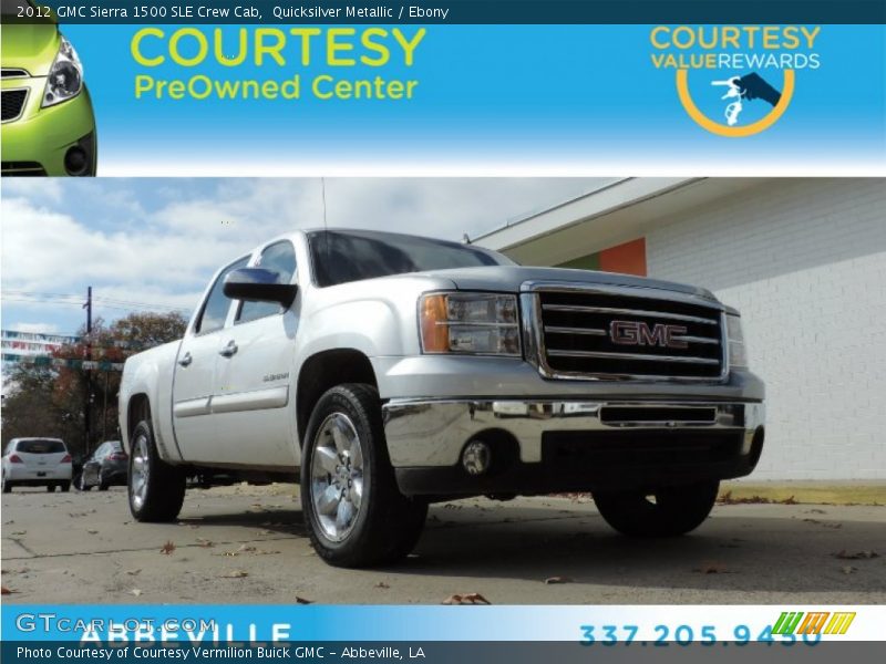 Quicksilver Metallic / Ebony 2012 GMC Sierra 1500 SLE Crew Cab