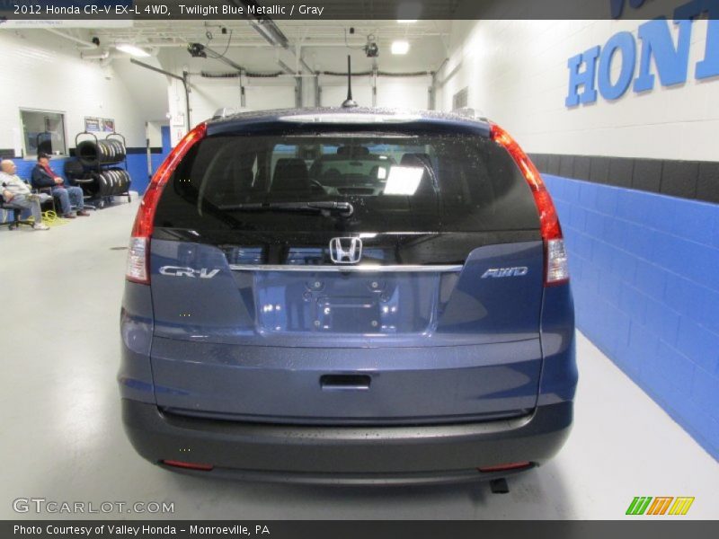 Twilight Blue Metallic / Gray 2012 Honda CR-V EX-L 4WD