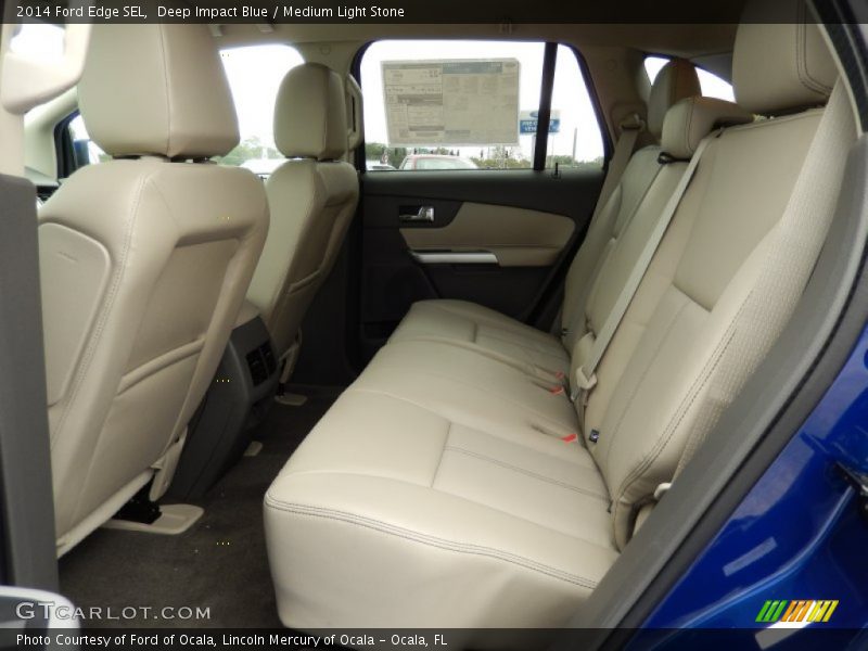 Deep Impact Blue / Medium Light Stone 2014 Ford Edge SEL