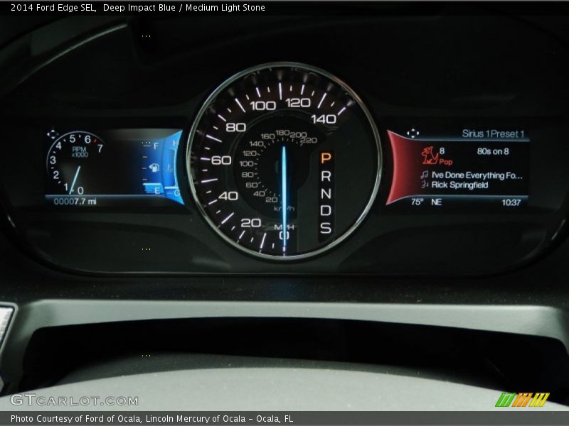 Deep Impact Blue / Medium Light Stone 2014 Ford Edge SEL
