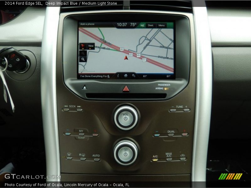 Deep Impact Blue / Medium Light Stone 2014 Ford Edge SEL