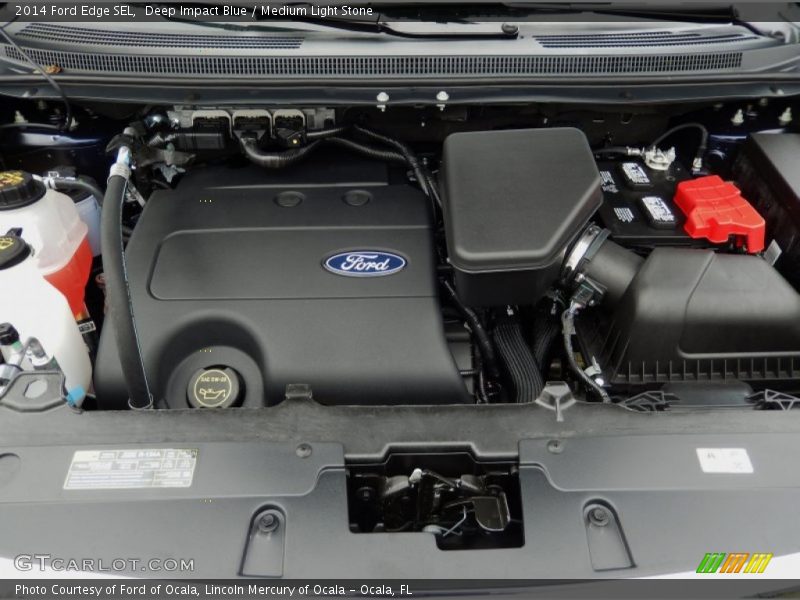 Deep Impact Blue / Medium Light Stone 2014 Ford Edge SEL