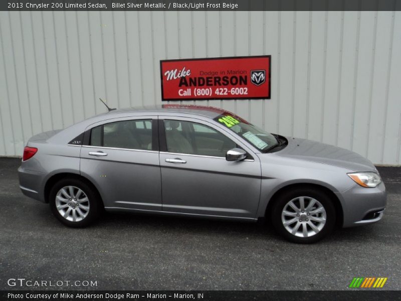 Billet Silver Metallic / Black/Light Frost Beige 2013 Chrysler 200 Limited Sedan