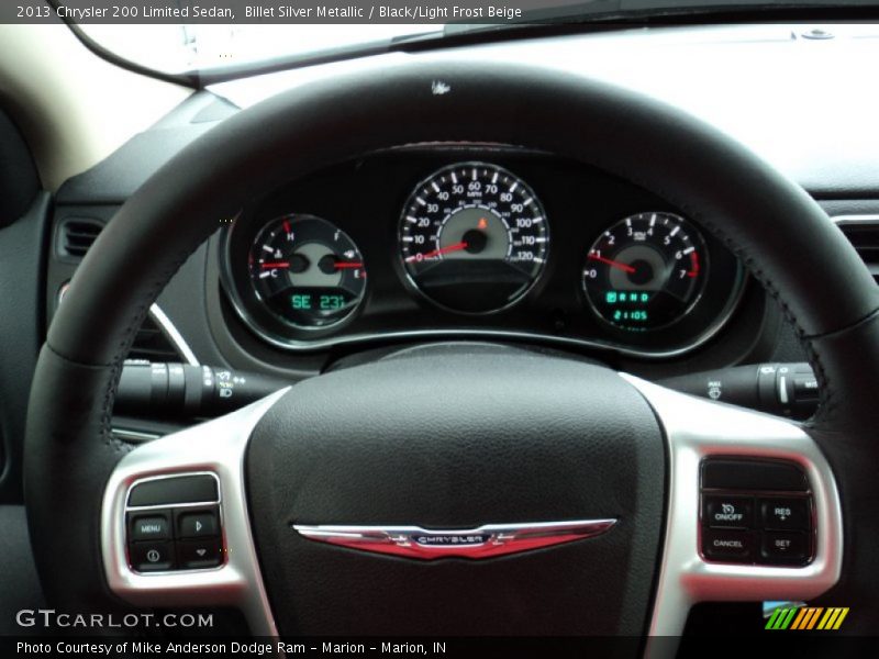 Billet Silver Metallic / Black/Light Frost Beige 2013 Chrysler 200 Limited Sedan