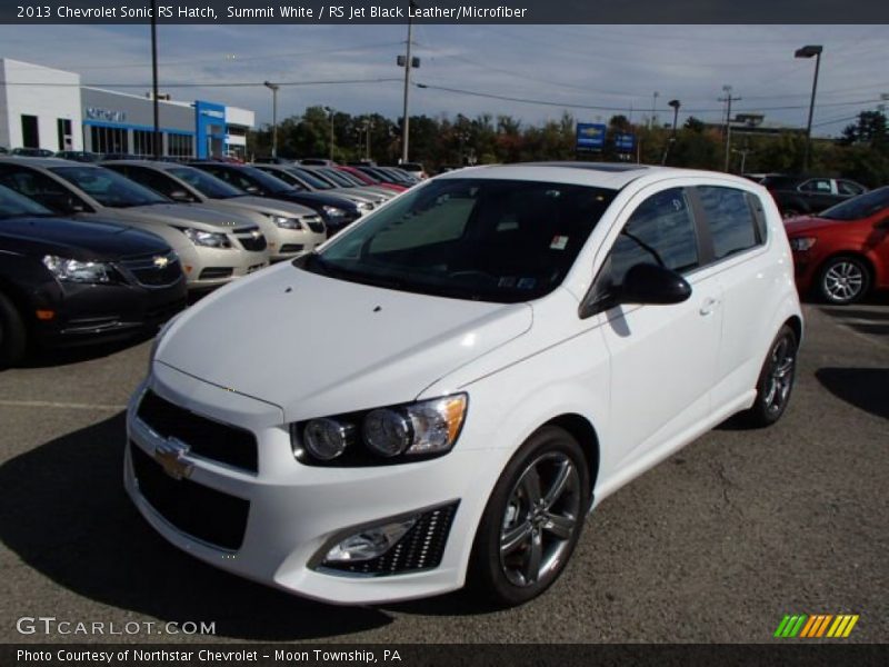 Summit White / RS Jet Black Leather/Microfiber 2013 Chevrolet Sonic RS Hatch