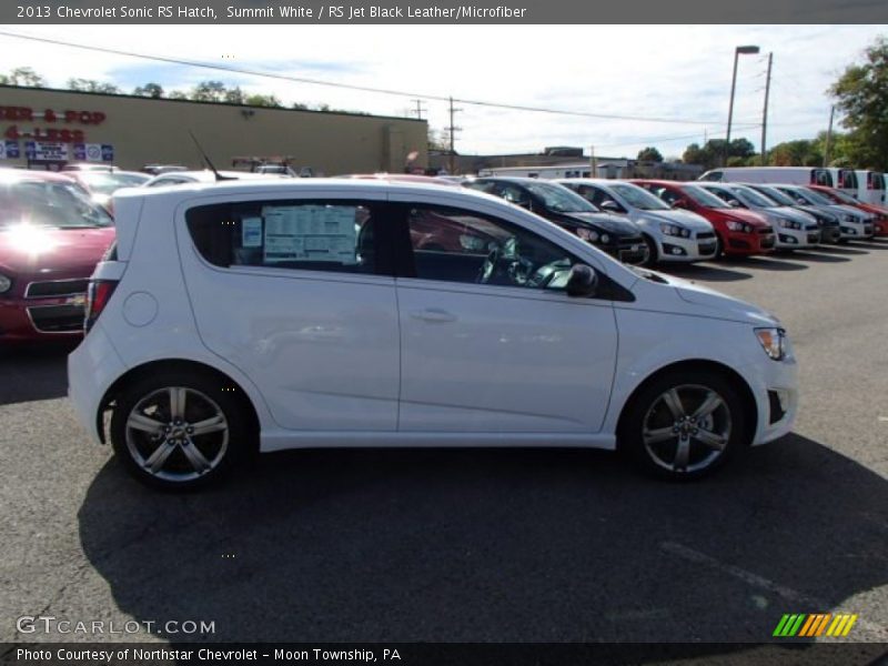 Summit White / RS Jet Black Leather/Microfiber 2013 Chevrolet Sonic RS Hatch