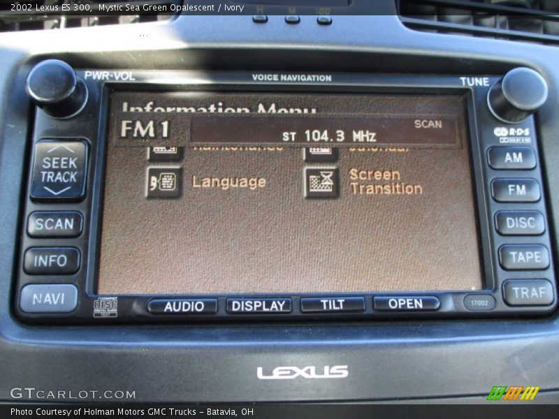 Mystic Sea Green Opalescent / Ivory 2002 Lexus ES 300