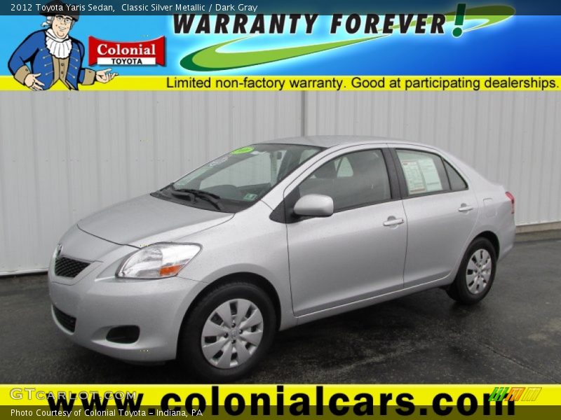 Classic Silver Metallic / Dark Gray 2012 Toyota Yaris Sedan