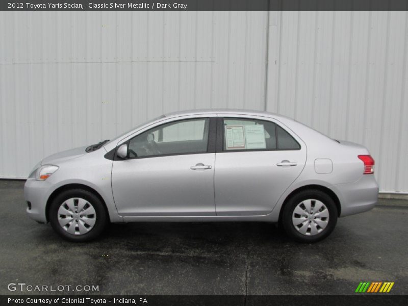 Classic Silver Metallic / Dark Gray 2012 Toyota Yaris Sedan