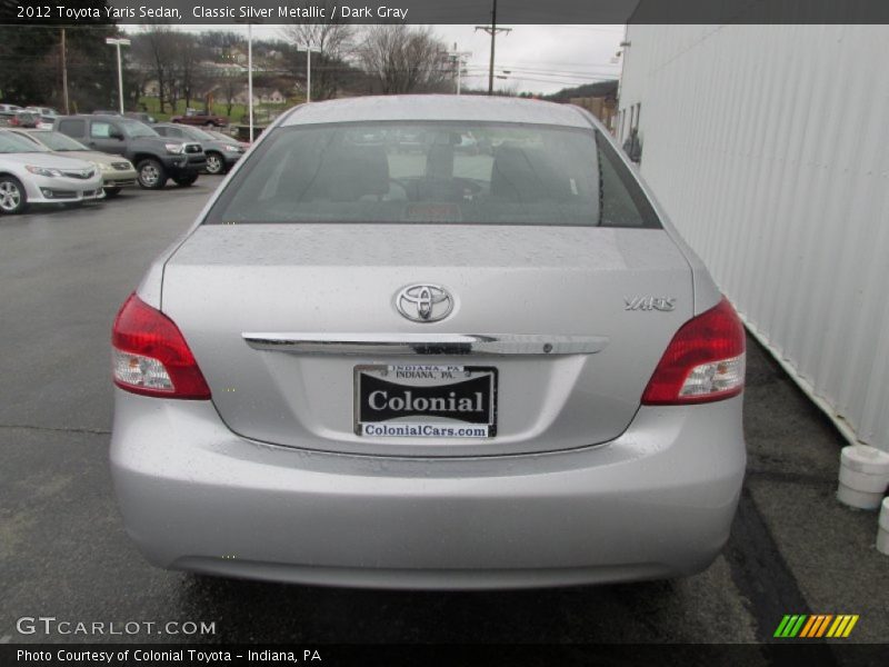 Classic Silver Metallic / Dark Gray 2012 Toyota Yaris Sedan