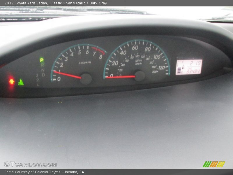 Classic Silver Metallic / Dark Gray 2012 Toyota Yaris Sedan