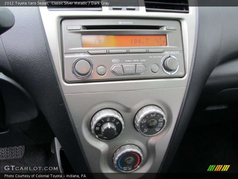 Classic Silver Metallic / Dark Gray 2012 Toyota Yaris Sedan