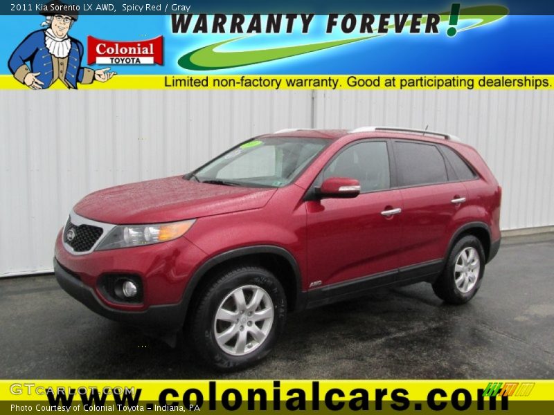 Spicy Red / Gray 2011 Kia Sorento LX AWD