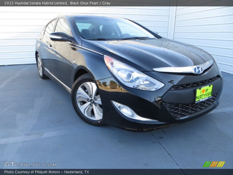 Black Onyx Pearl / Gray 2013 Hyundai Sonata Hybrid Limited