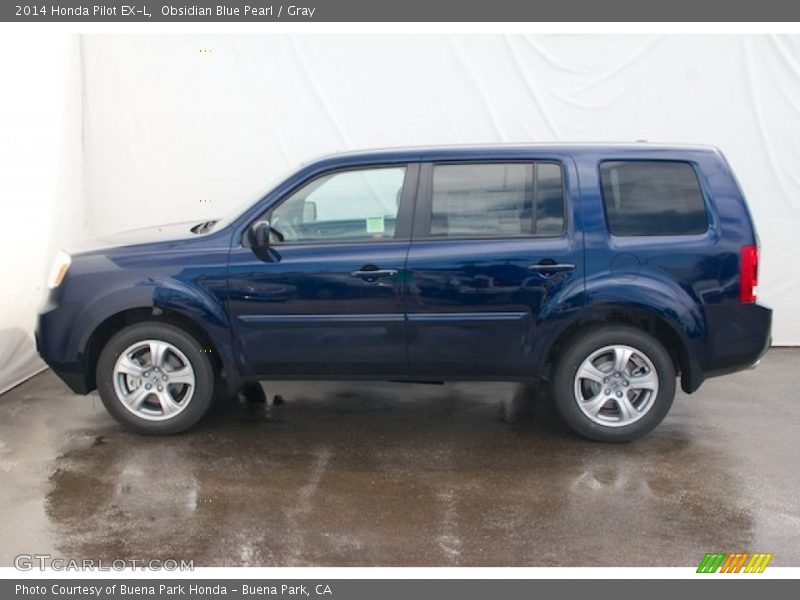 Obsidian Blue Pearl / Gray 2014 Honda Pilot EX-L