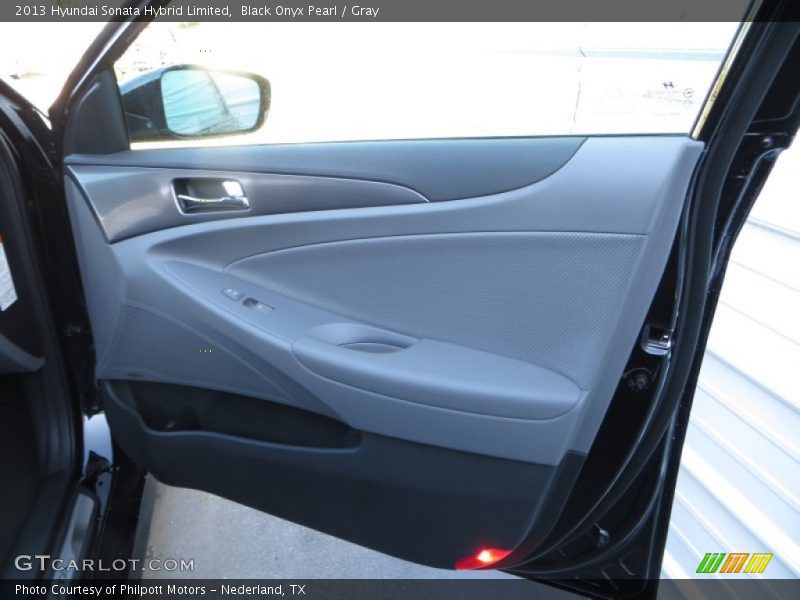 Black Onyx Pearl / Gray 2013 Hyundai Sonata Hybrid Limited
