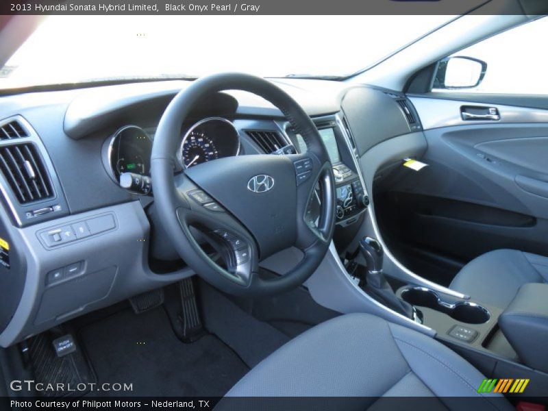 Black Onyx Pearl / Gray 2013 Hyundai Sonata Hybrid Limited