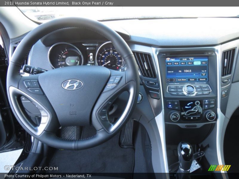 Black Onyx Pearl / Gray 2013 Hyundai Sonata Hybrid Limited