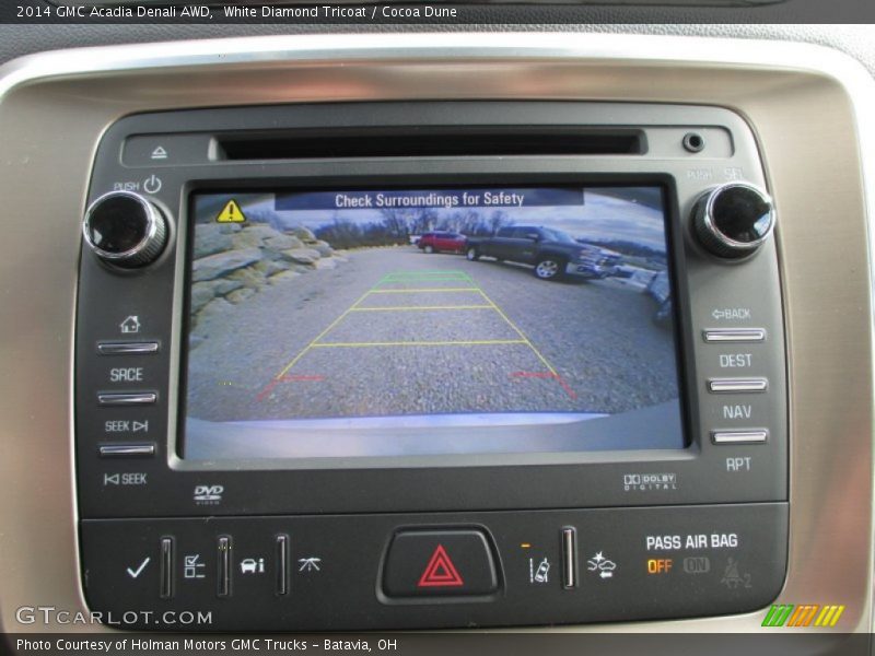 White Diamond Tricoat / Cocoa Dune 2014 GMC Acadia Denali AWD