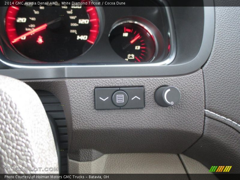 White Diamond Tricoat / Cocoa Dune 2014 GMC Acadia Denali AWD