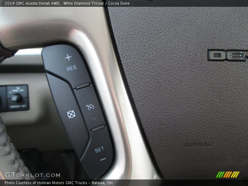 White Diamond Tricoat / Cocoa Dune 2014 GMC Acadia Denali AWD