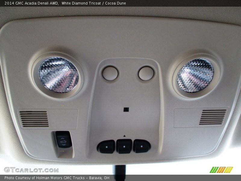 White Diamond Tricoat / Cocoa Dune 2014 GMC Acadia Denali AWD