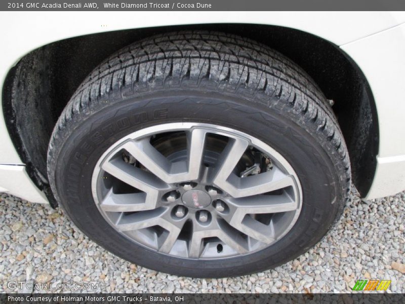 White Diamond Tricoat / Cocoa Dune 2014 GMC Acadia Denali AWD