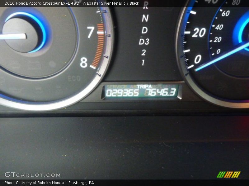 Alabaster Silver Metallic / Black 2010 Honda Accord Crosstour EX-L 4WD