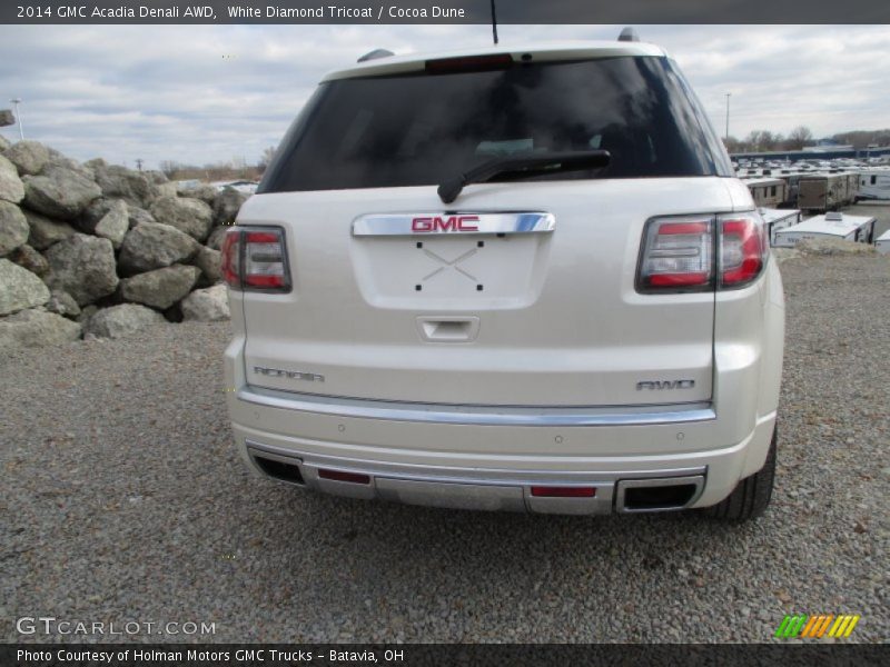 White Diamond Tricoat / Cocoa Dune 2014 GMC Acadia Denali AWD