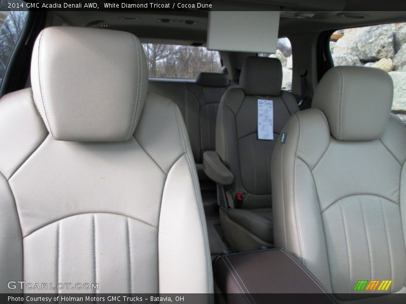 White Diamond Tricoat / Cocoa Dune 2014 GMC Acadia Denali AWD