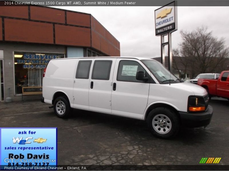 Summit White / Medium Pewter 2014 Chevrolet Express 1500 Cargo WT AWD