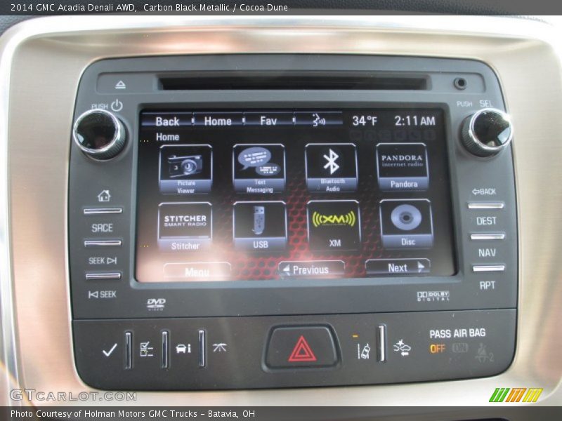 Carbon Black Metallic / Cocoa Dune 2014 GMC Acadia Denali AWD