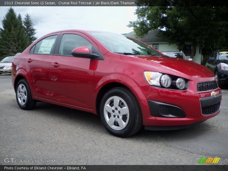 Crystal Red Tintcoat / Jet Black/Dark Titanium 2013 Chevrolet Sonic LS Sedan
