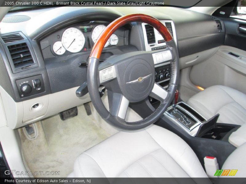 Brilliant Black Crystal Pearl / Dark Slate Gray/Light Graystone 2005 Chrysler 300 C HEMI