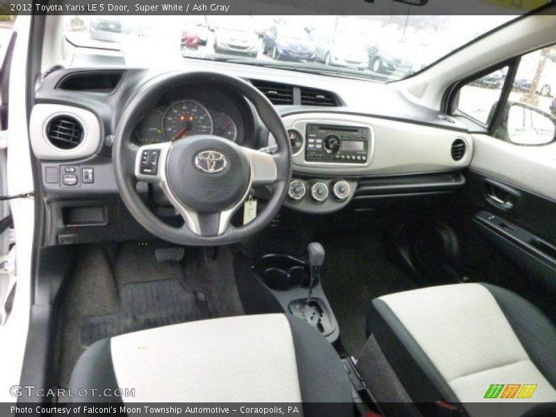Super White / Ash Gray 2012 Toyota Yaris LE 5 Door
