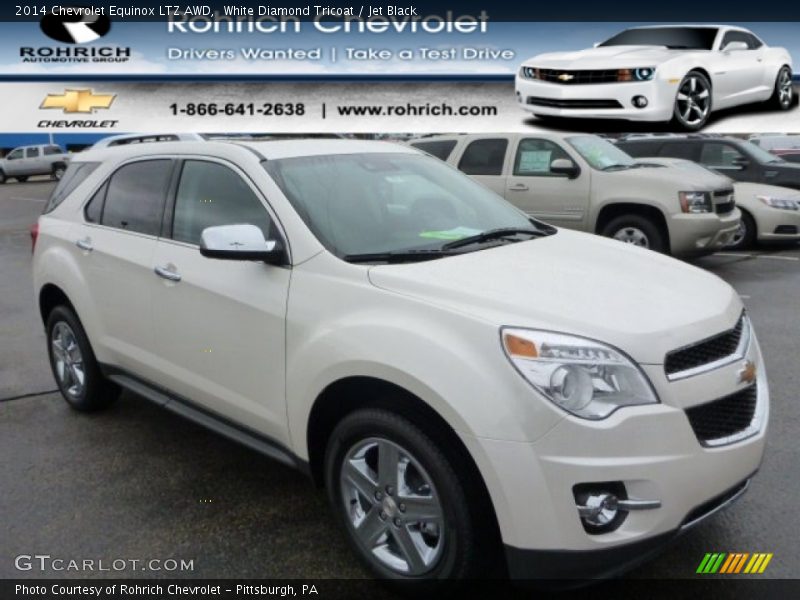 White Diamond Tricoat / Jet Black 2014 Chevrolet Equinox LTZ AWD