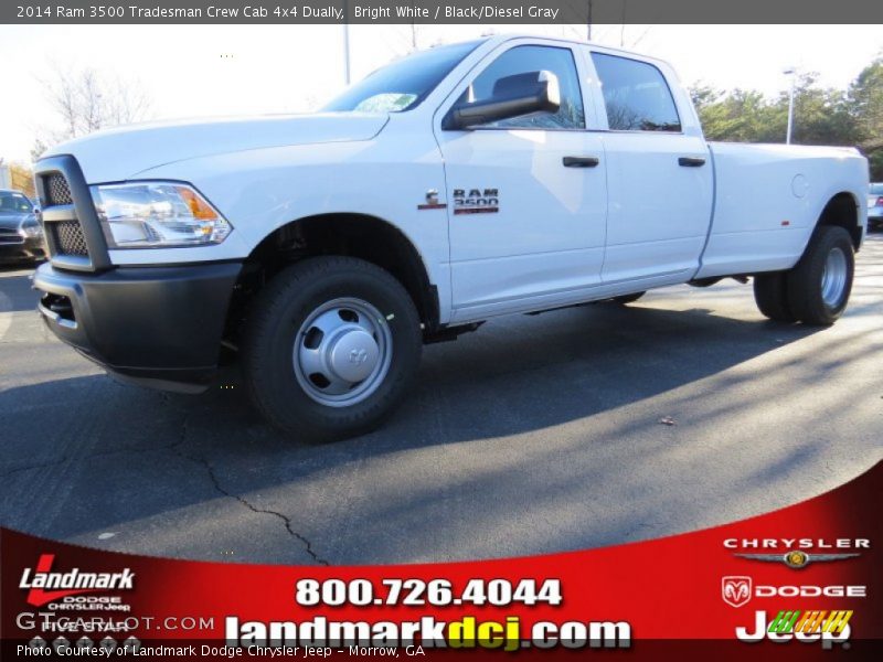 Bright White / Black/Diesel Gray 2014 Ram 3500 Tradesman Crew Cab 4x4 Dually