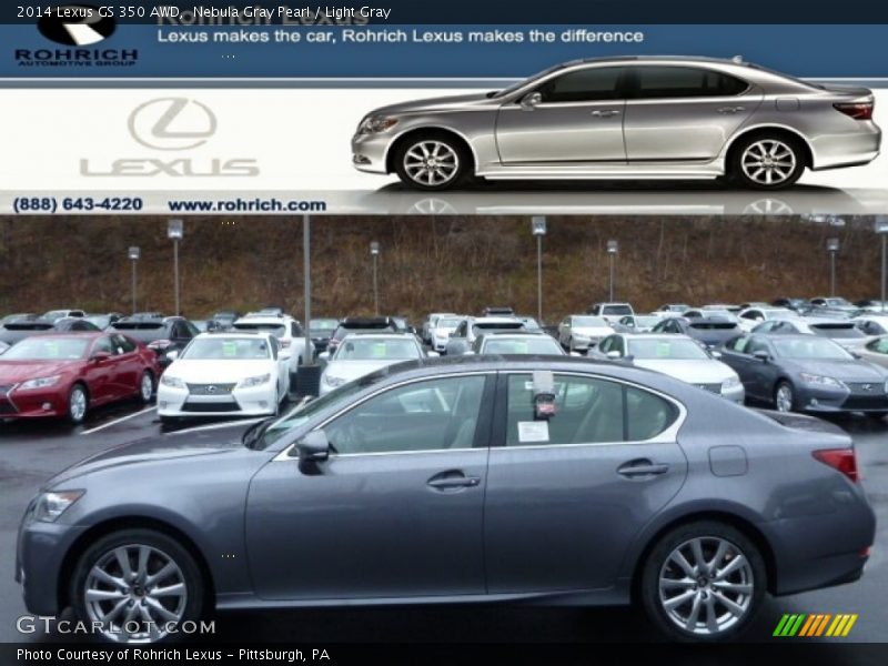 Nebula Gray Pearl / Light Gray 2014 Lexus GS 350 AWD