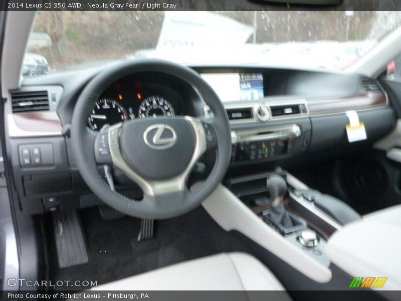 Nebula Gray Pearl / Light Gray 2014 Lexus GS 350 AWD