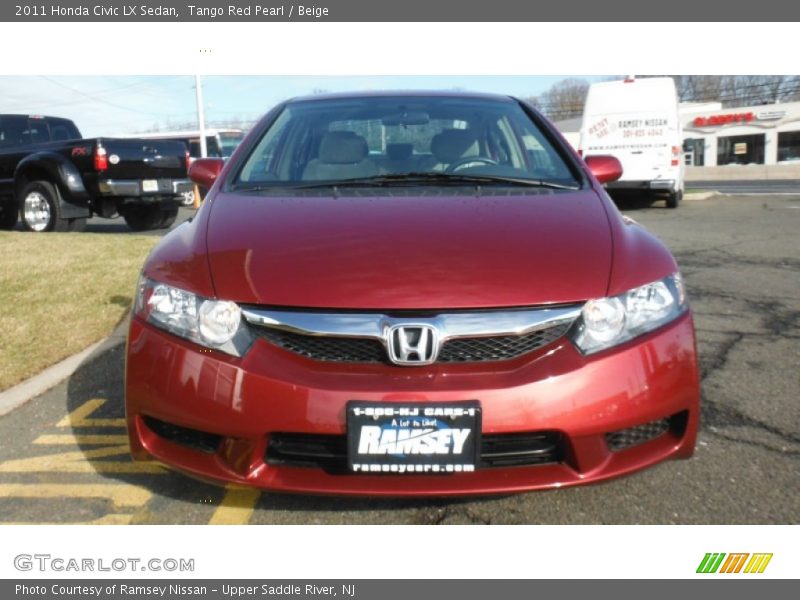 Tango Red Pearl / Beige 2011 Honda Civic LX Sedan