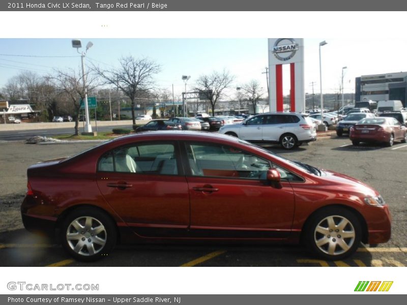 Tango Red Pearl / Beige 2011 Honda Civic LX Sedan