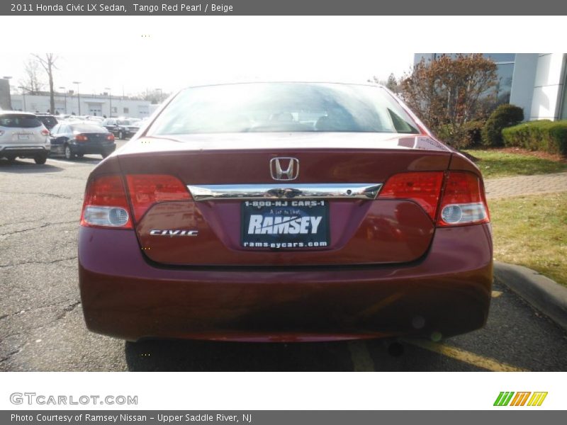 Tango Red Pearl / Beige 2011 Honda Civic LX Sedan