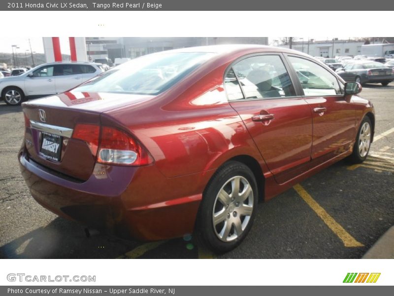 Tango Red Pearl / Beige 2011 Honda Civic LX Sedan