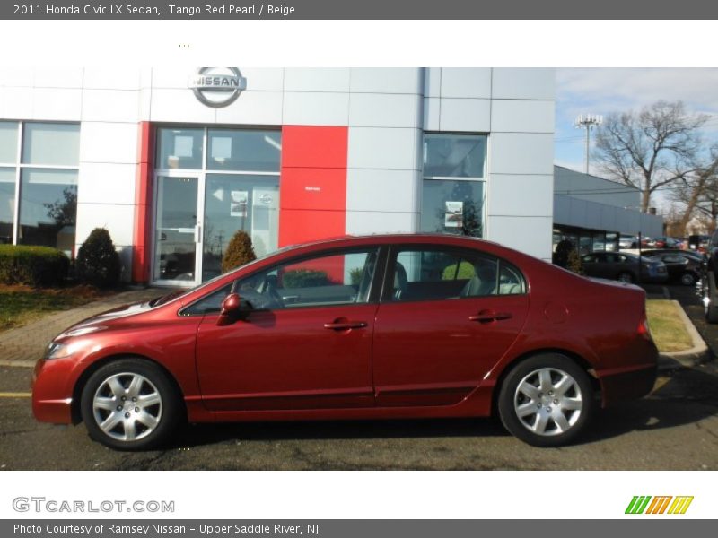 Tango Red Pearl / Beige 2011 Honda Civic LX Sedan