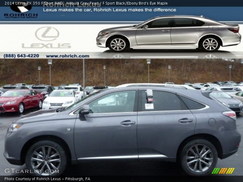 Nebula Gray Pearl / F Sport Black/Ebony Bird's Eye Maple 2014 Lexus RX 350 F Sport AWD
